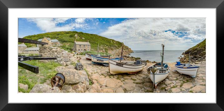 Penberth Cove Panoramna , Cornwall Framed Mounted Print by Brian Pierce
