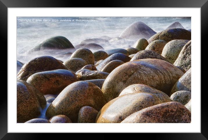 Rocks. Porth Nanven Framed Mounted Print by Brian Pierce