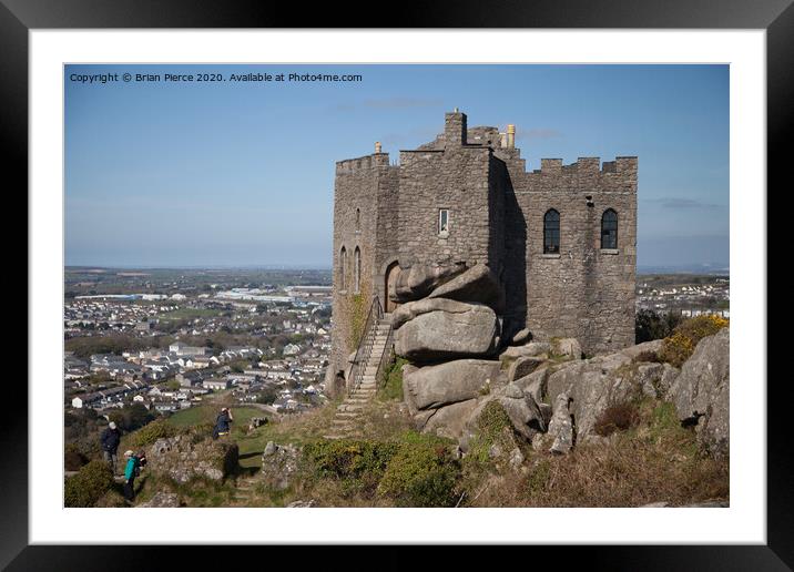 Carn Brea Castle Framed Mounted Print by Brian Pierce