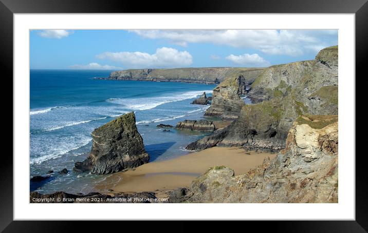 Bedruthan Steps, North Cornwall Framed Mounted Print by Brian Pierce