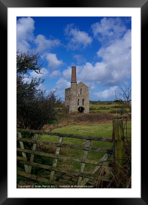 Pascoe's Shaft. Great Flat Lode, Cornwall Framed Mounted Print by Brian Pierce
