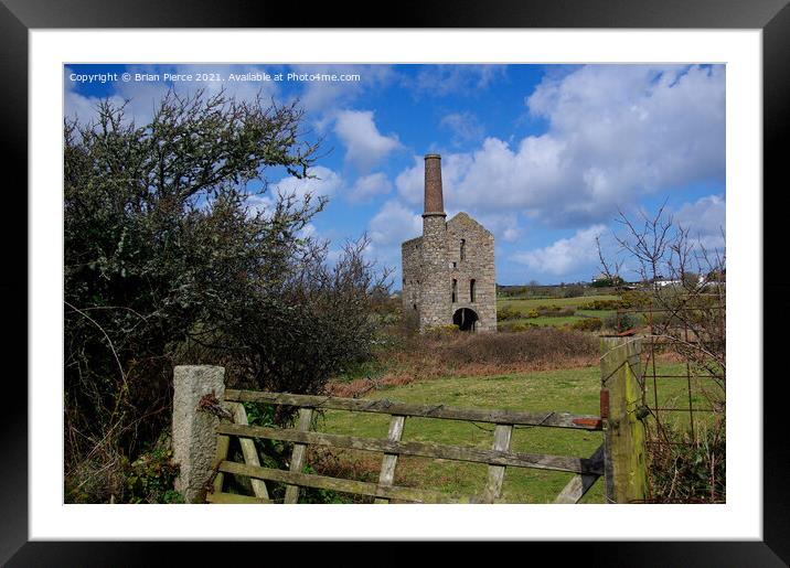 Pascoe's Shaft. Great Flat Lode, Cornwall Framed Mounted Print by Brian Pierce