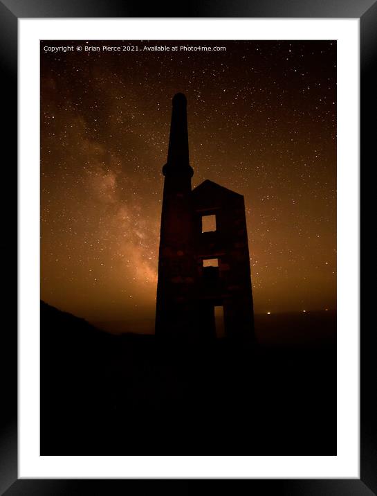 Wheal Prosper, Rinsey Head at night Framed Mounted Print by Brian Pierce
