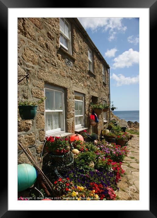 Fishermans Cottage, Penberth Framed Mounted Print by Brian Pierce