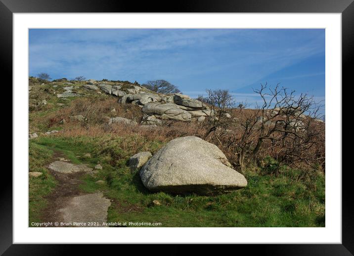 Rocks on Trencrom Hill Framed Mounted Print by Brian Pierce