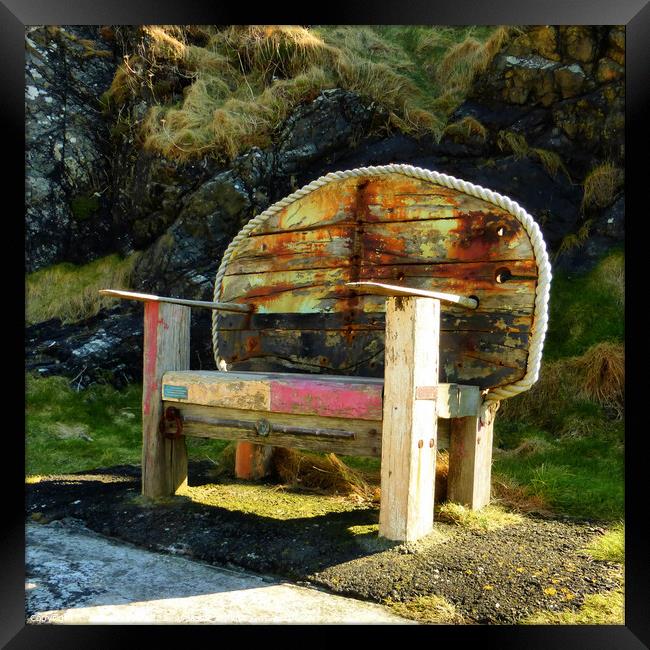 Bench at Mullion Cove Framed Print by Brian Pierce