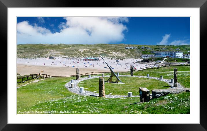 The Sundial, Perranporth, Cornwall Framed Mounted Print by Brian Pierce