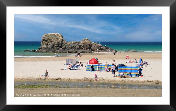 Perranporth Beach, Cornwall Framed Mounted Print by Brian Pierce