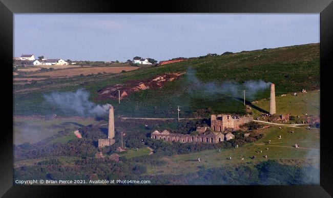 Smoking Chimneys, Carnkie, Cornwall Framed Print by Brian Pierce