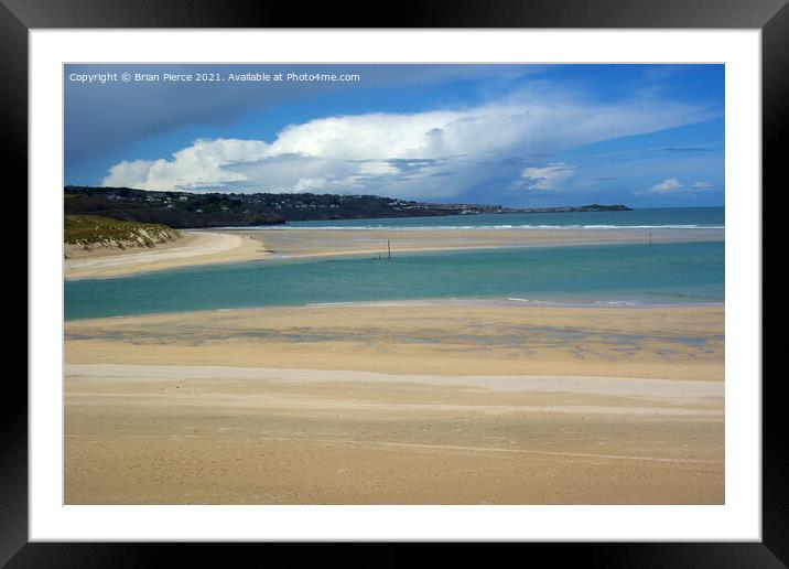 Hayle Beach, Estuary and St Ives Framed Mounted Print by Brian Pierce