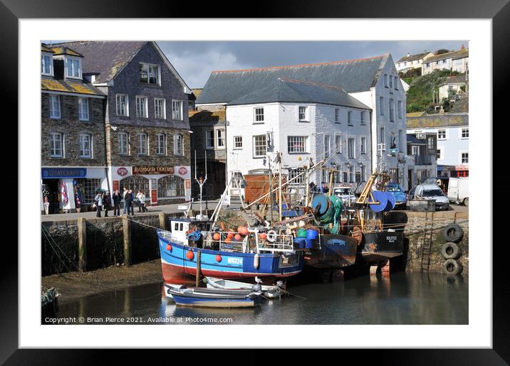 Mevagissey Harbour, Cornwall  Framed Mounted Print by Brian Pierce