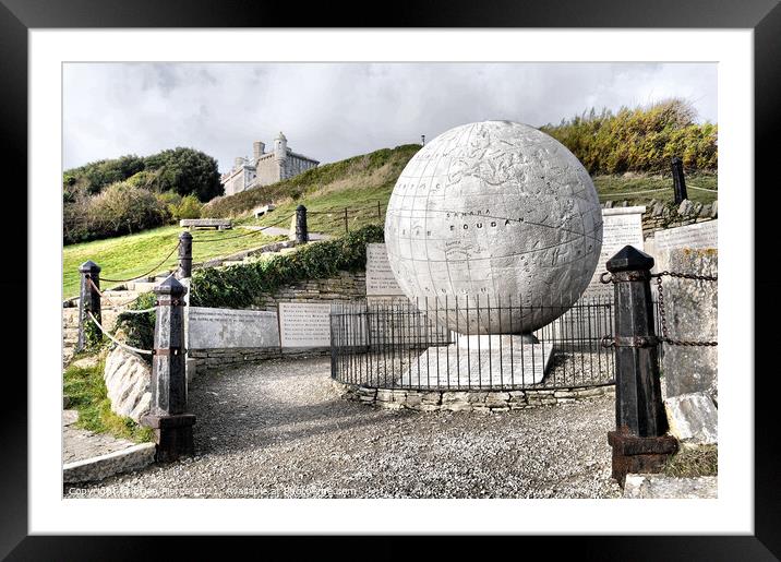 Durlston Globe, Dorset   Framed Mounted Print by Brian Pierce