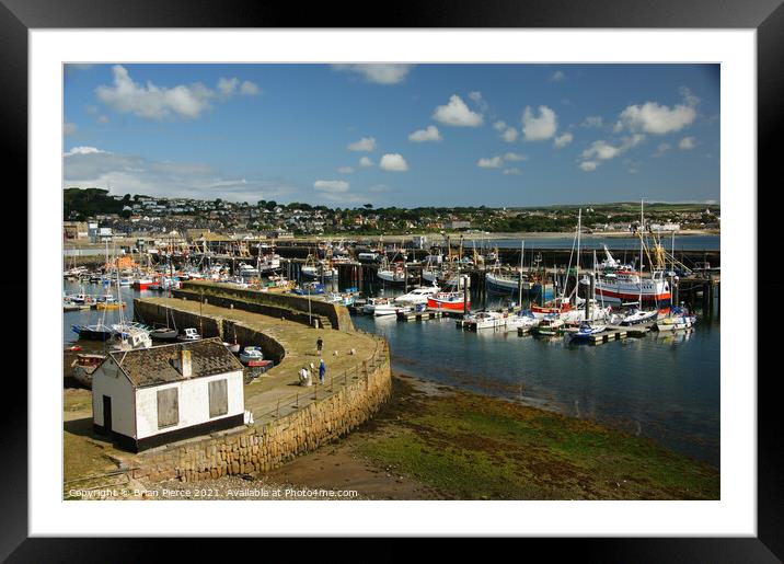 Newlyn Harbour Framed Mounted Print by Brian Pierce
