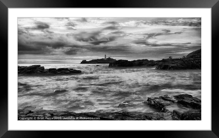 Godrevy Lighthouse, Gwithian, Hayle, Cornwall (Mon Framed Mounted Print by Brian Pierce
