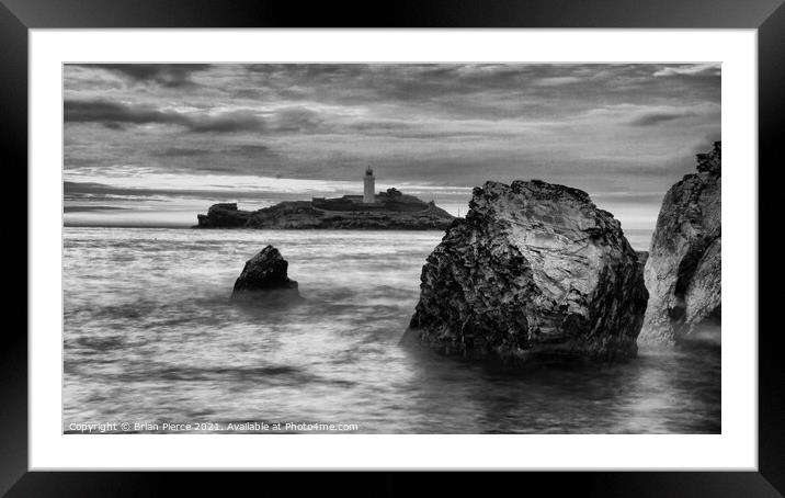 Godrevy Lighthouse, Gwithian, Hayle, Cornwall  Framed Mounted Print by Brian Pierce