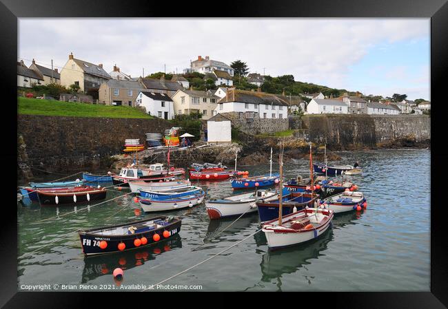 Day Fishing Boats at Coverack, Cornwall Framed Print by Brian Pierce