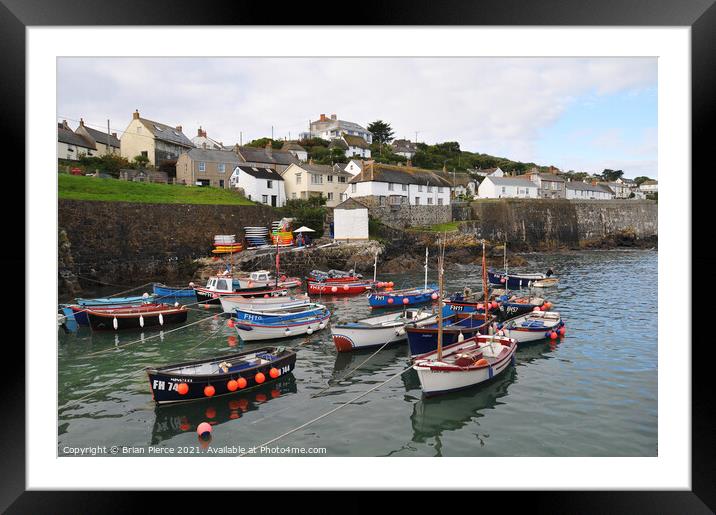Day Fishing Boats at Coverack, Cornwall Framed Mounted Print by Brian Pierce