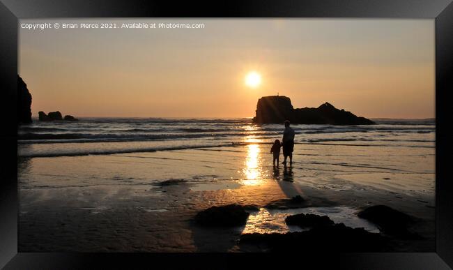 Sunset, Perranporth, Cornwall Framed Print by Brian Pierce