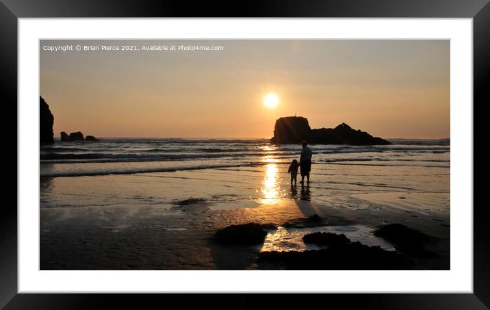 Sunset, Perranporth, Cornwall Framed Mounted Print by Brian Pierce