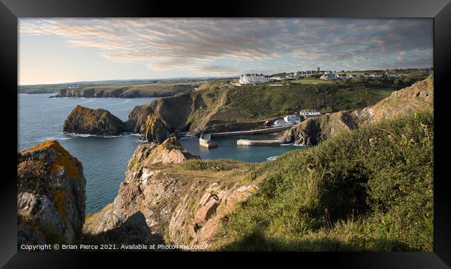 Approaching Mullion Cove, Lizard from the cliff pa Framed Print by Brian Pierce