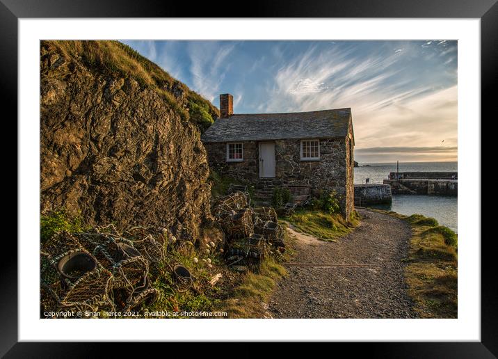 Lobster Pots and  the Old Net Loft, Mullion Cove Framed Mounted Print by Brian Pierce