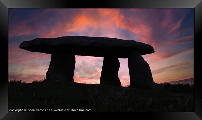 Lanyon Quoit, Cornwall, at Sunset Framed Print by Brian Pierce
