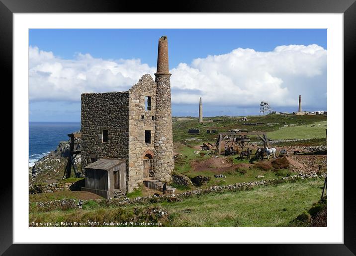 Wesr Wheal Owels, Botallack, Cornwall  Framed Mounted Print by Brian Pierce