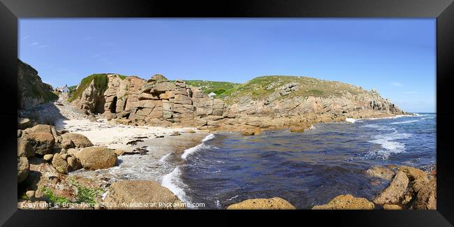 A Panoramic view of Porthgwrra, Cornwall  Framed Print by Brian Pierce