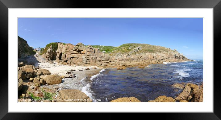 A Panoramic view of Porthgwrra, Cornwall  Framed Mounted Print by Brian Pierce