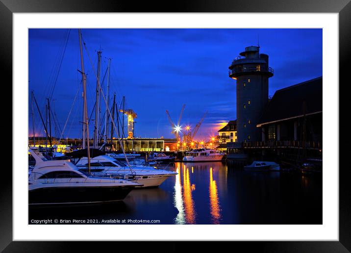 Falmouth Maritime Museum at Night Framed Mounted Print by Brian Pierce