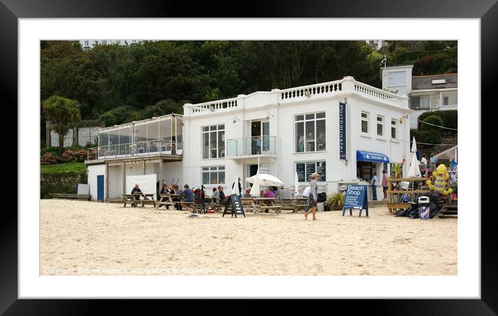 Porthmindter Cafe, St Ives, Cornwall Framed Mounted Print by Brian Pierce