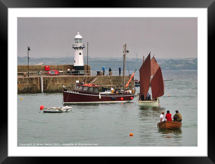 Red Sails at St Ives, Cornwall Framed Mounted Print by Brian Pierce