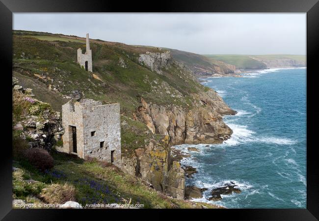 Wheal Trewavas Engine Houses, Rinsey, Cornwall Framed Print by Brian Pierce