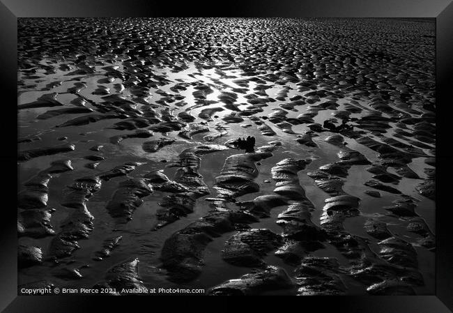 Ripples in the Sand (Monochrome) Framed Print by Brian Pierce