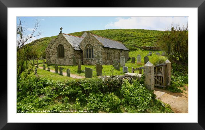 The Church of Storms, Church Cove, Lizard, Cornwal Framed Mounted Print by Brian Pierce