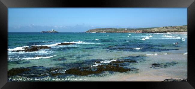 Incoming Tide, Gwithian. Hayle Beach, St Ives bay Framed Print by Brian Pierce