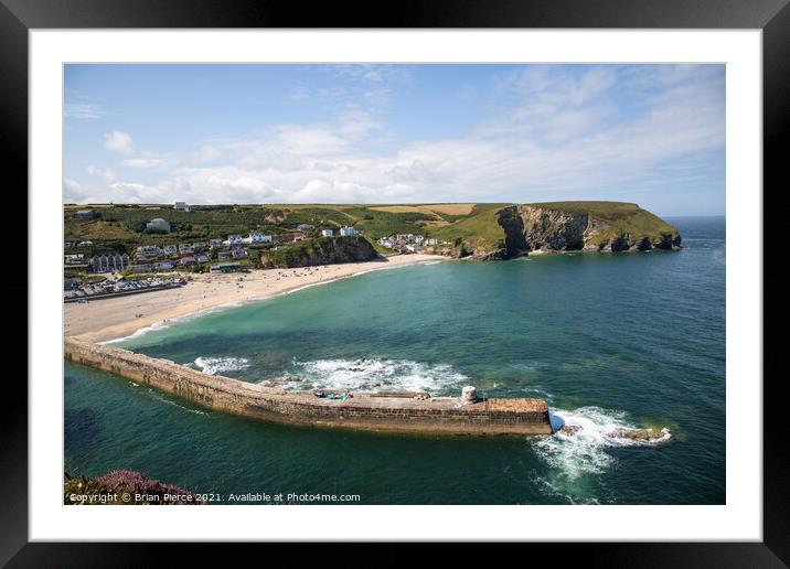 Portreath from the coast path Framed Mounted Print by Brian Pierce