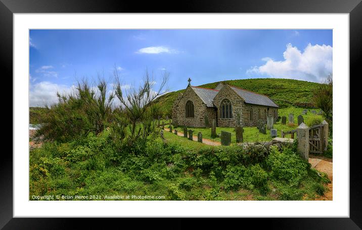 The Church of Storms, Church Cove, Lizard, Cornwal Framed Mounted Print by Brian Pierce