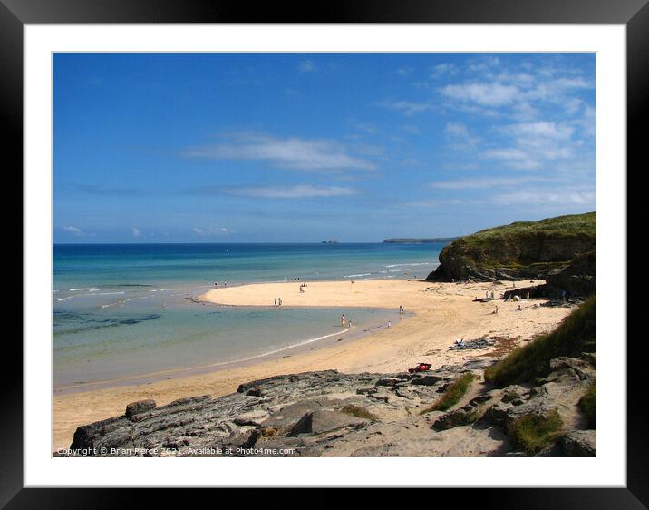 Hayle Beach and Black Rock, Cornwall Framed Mounted Print by Brian Pierce