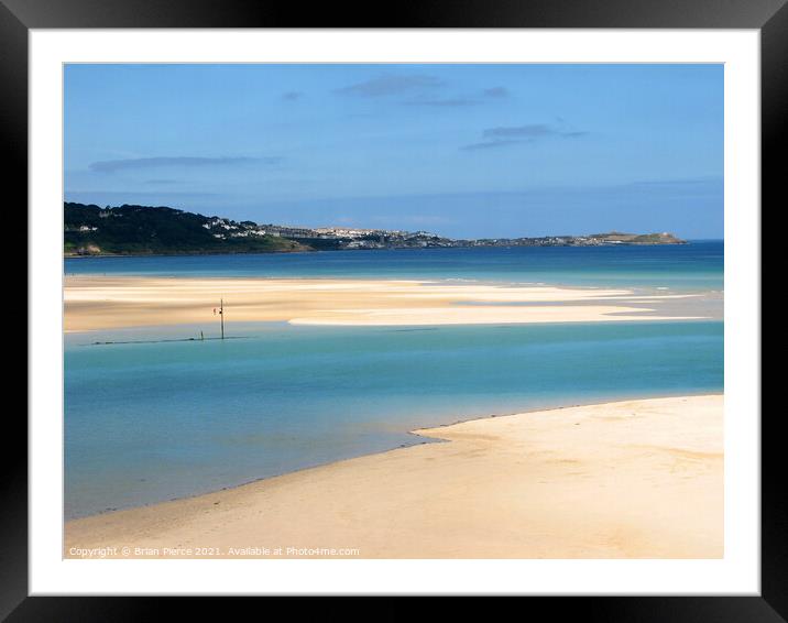 Hayle Beach, St Ives Bay looking towards Carbis ba Framed Mounted Print by Brian Pierce