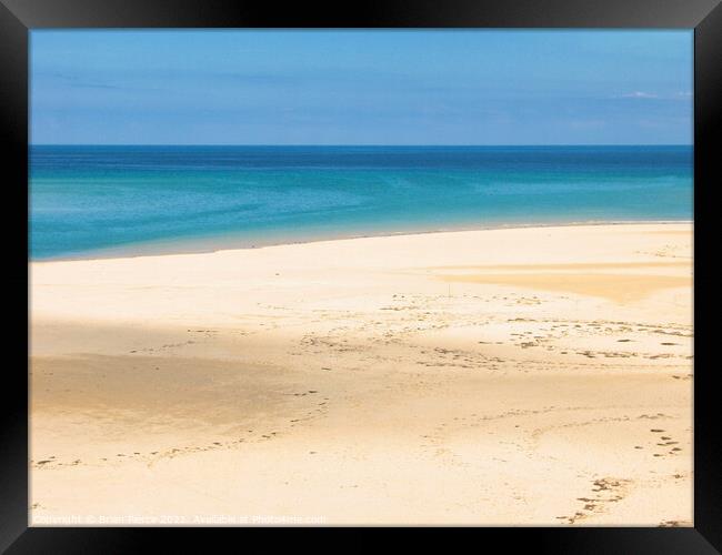 Sand Sea and Sky ai St Ives Bay Framed Print by Brian Pierce