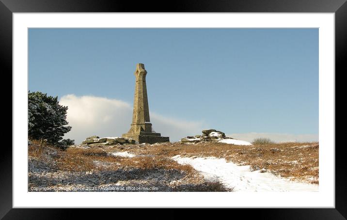Carn Brea and the Basset Monument in Winter  Framed Mounted Print by Brian Pierce