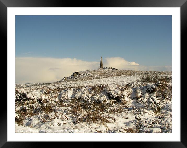 Carn Brea and the Basset Monument in Winter  Framed Mounted Print by Brian Pierce