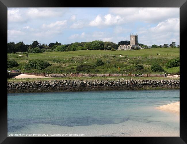 St Uny Church, Lelant and the Hayle River Framed Print by Brian Pierce