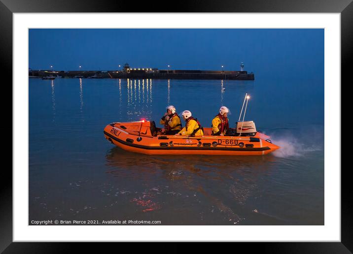 St Ives Inshore Lifeboat, Cornwall Framed Mounted Print by Brian Pierce