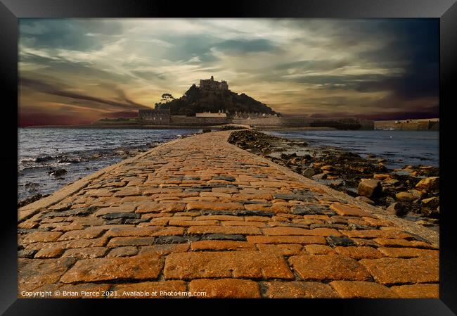 St Michael's Mount and Causeway, Cornwall Framed Print by Brian Pierce