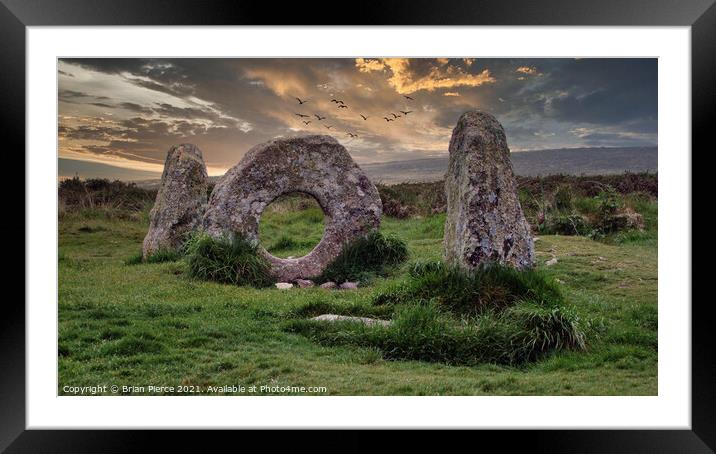 Men-an-Tol, Penwith, Cornwall Framed Mounted Print by Brian Pierce