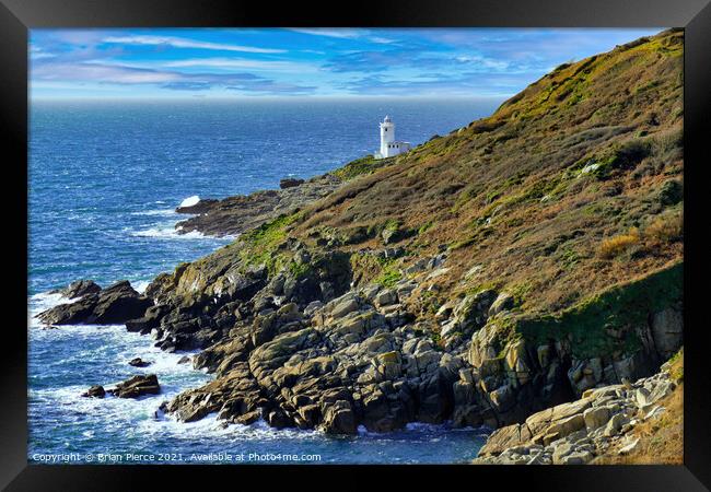 Tater Du Lighthouse, West Cornwall Framed Print by Brian Pierce