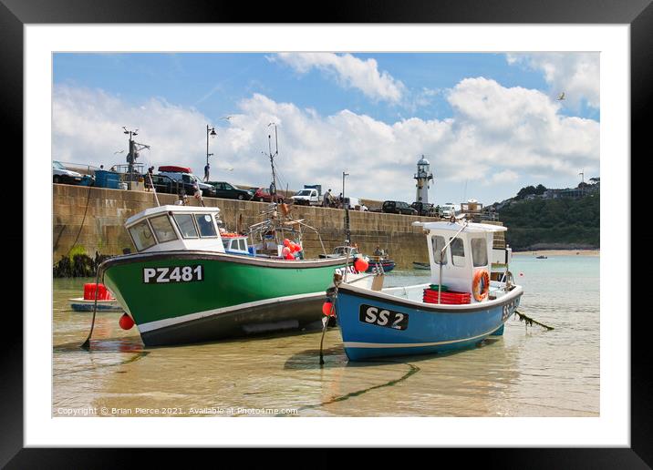 Boats at St Ives, Cornwall Framed Mounted Print by Brian Pierce