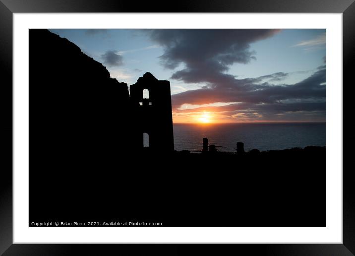 Sunset at Wheal Coates, Cornwall Framed Mounted Print by Brian Pierce